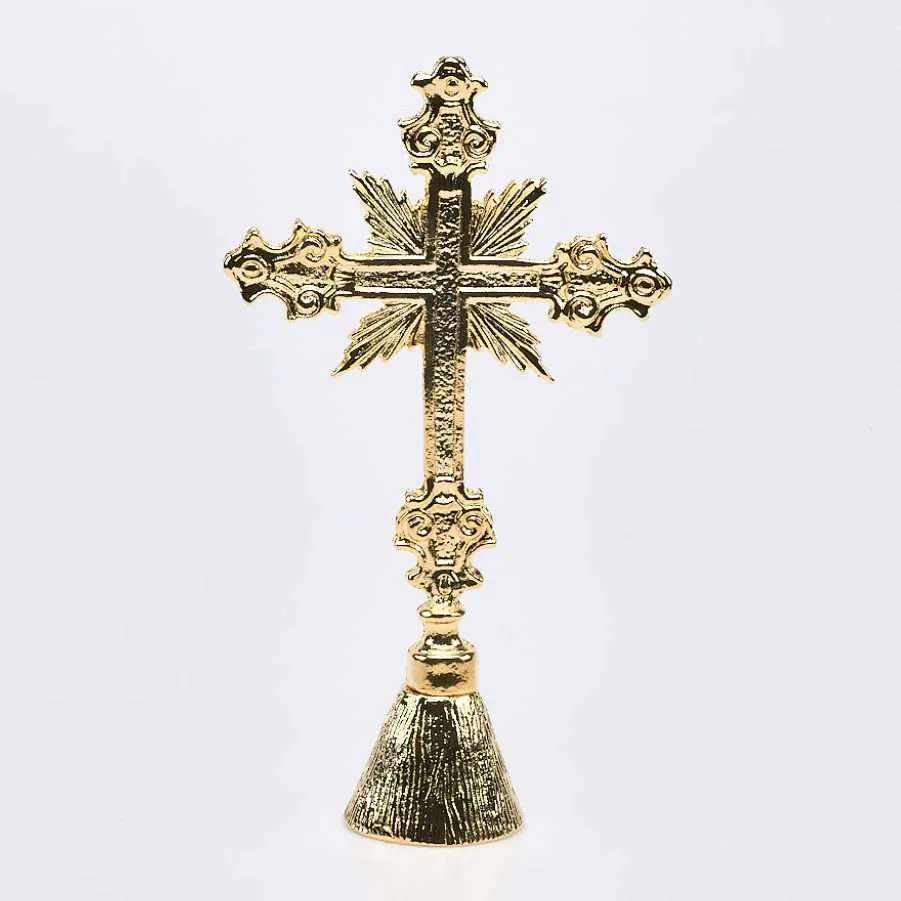 Puntale Croce per Portastendardo in Bronzo Dorato