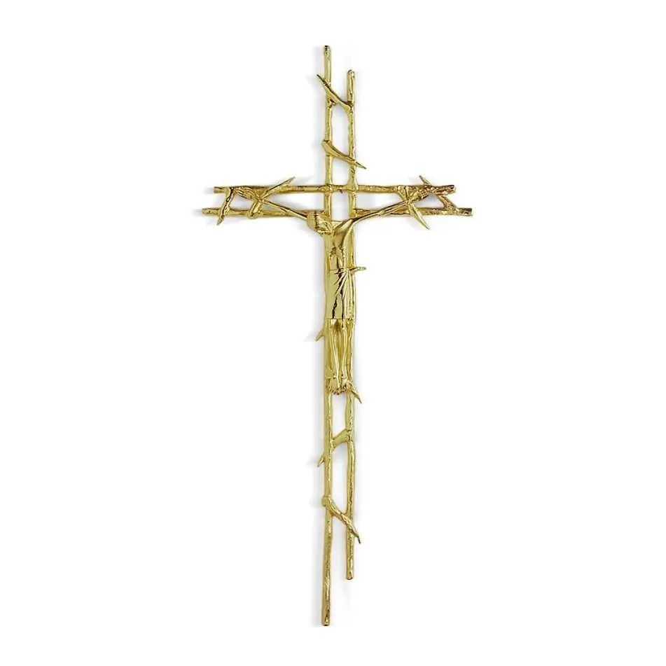 Crocifisso da Appendere cm 58 in Metallo Finitura Dorata - immagine 2