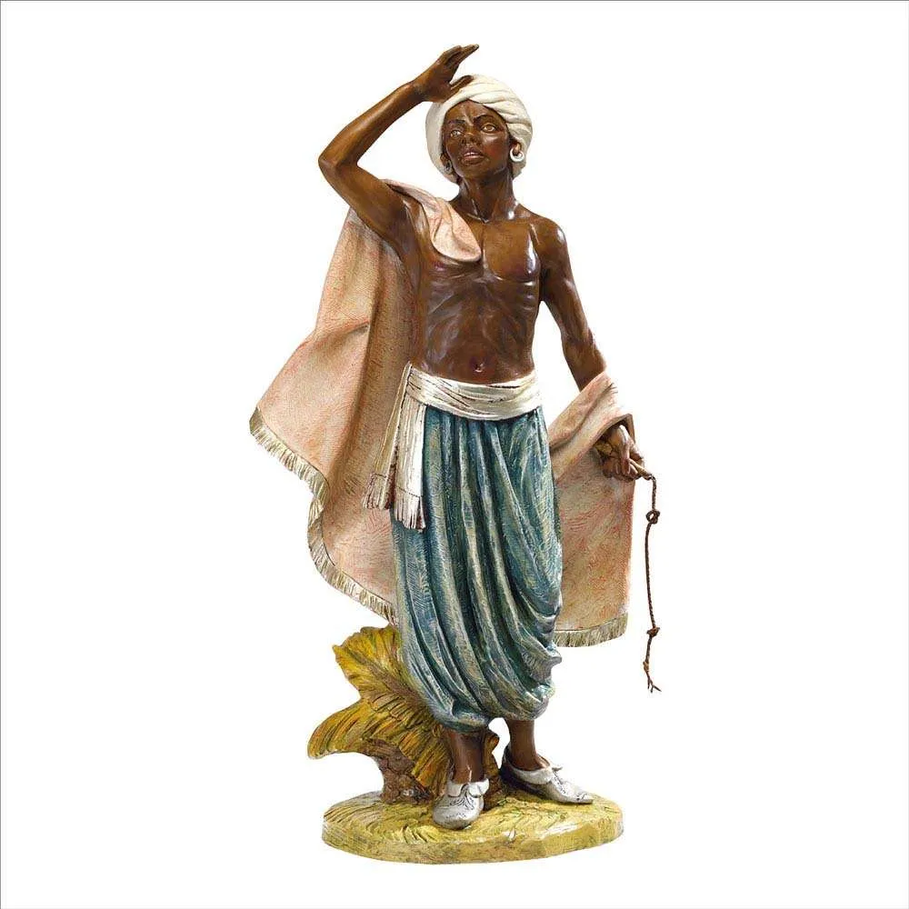 Statua Pastore cammelliere in resina per presepe cm 125